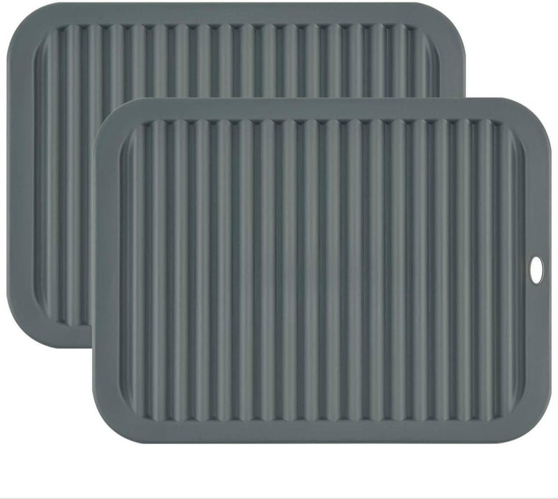 Smithcraft Silicone Trivets for Hot Dishes, Pots and Pans, Hot Pads for Kitchen, Heat Resistant Mat Quartz Countertops, Silicone Mats for Kitchen Counter, Table Pot Holders Trivet mat Set 2 Dark Grey - Image 1