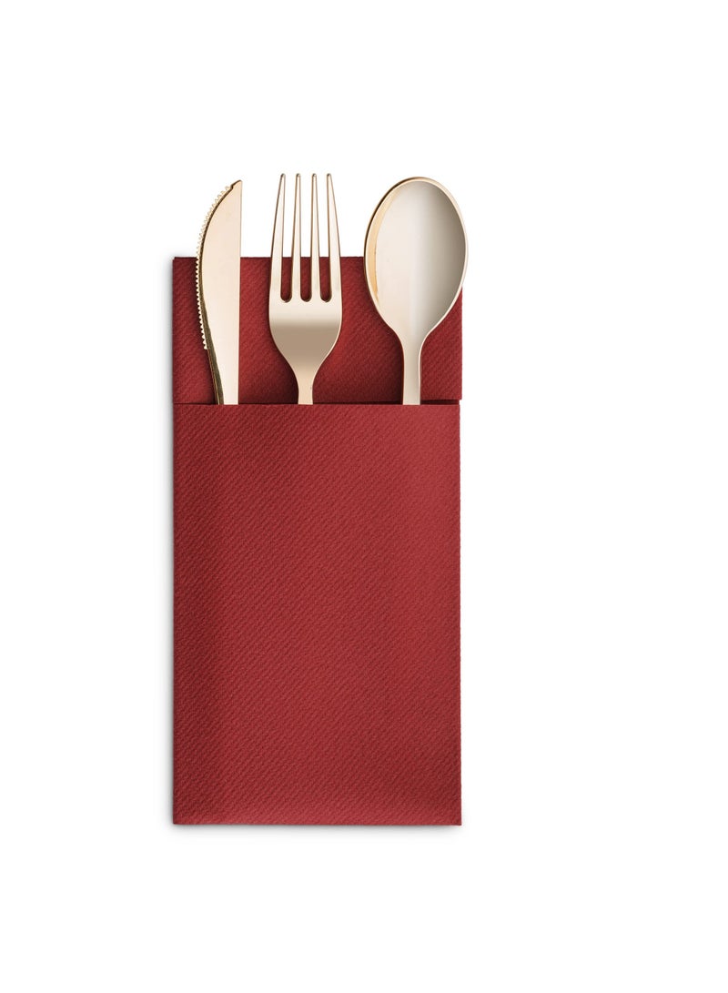 عام يمكن التخلص منها منديل الغبار ، المدمج في كيس أدوات المائدة ، قبل مطوية من القماش على شكل منديل لحفلات الزفاف أو الأطراف - Image 3