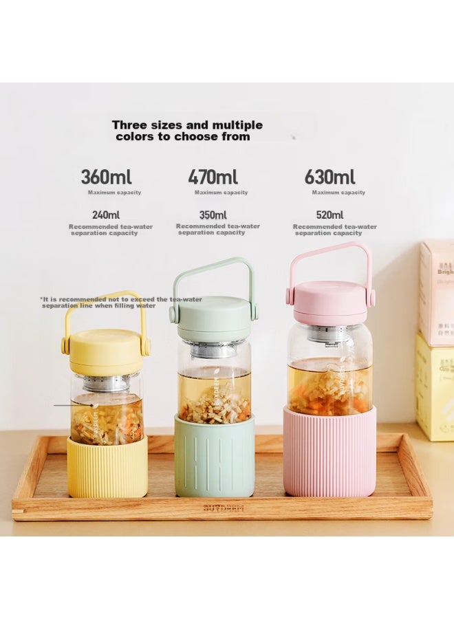 Buydeem Tea Infuser Mug, Heat-resistant Glass Portable Cup For Outdoor Use, Travel Mug, Gift Cup - Image 2