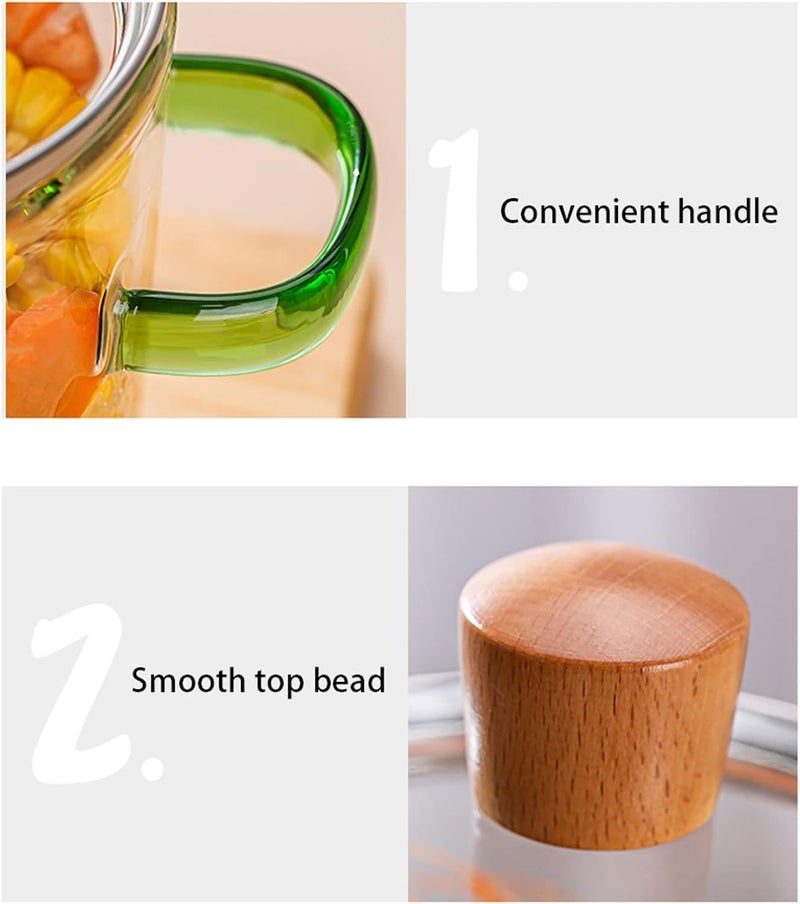 ConvertKitchen Glass Serving Bowl with Lid Oven Microwave Safe Casserole Vessel for Curry Kitchen Server Ware Mixing Pottery for Snacks Cake Cereal Rice Sambar Transparent 1600ML - Image 5