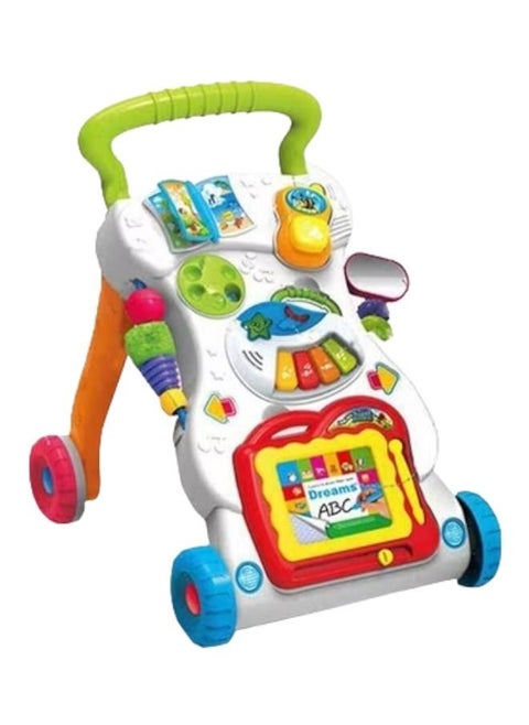 Multi-Functional Activity Musical Walker Speed Control And Adjustable Wheels 46x12x34cm