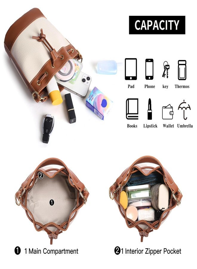 FALAN MULE Bucket Bag for Women Vegan Leather Drawstring Crossbody Purse Top Handle Hobo Handbags - Image 4