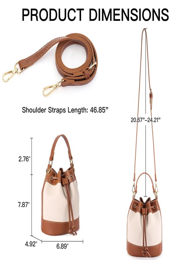 FALAN MULE Bucket Bag for Women Vegan Leather Drawstring Crossbody Purse Top Handle Hobo Handbags - Image 3