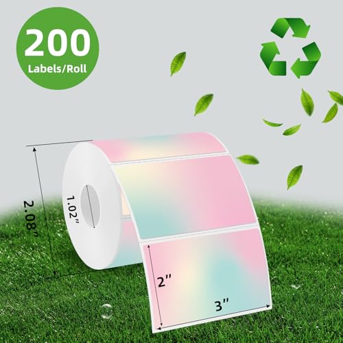 Yegawen 3x2 inch Pink Direct Thermal Labels for Shipping, Barcodes, Address, Waterproof Thermal Stickers Compatible with Rollo Label Printer & Zebra Desktop Printers- Gradient Color - Image 2