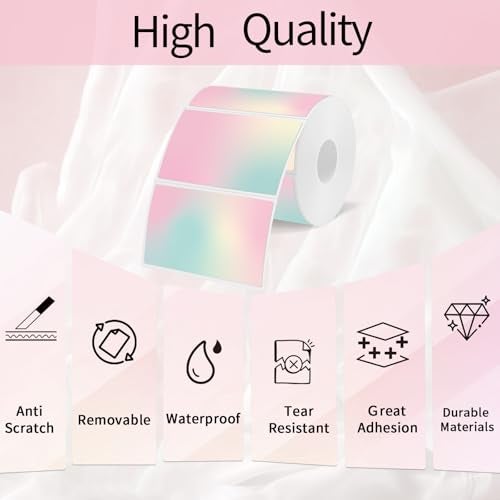 Yegawen 3x2 inch Pink Direct Thermal Labels for Shipping, Barcodes, Address, Waterproof Thermal Stickers Compatible with Rollo Label Printer & Zebra Desktop Printers- Gradient Color - Image 3