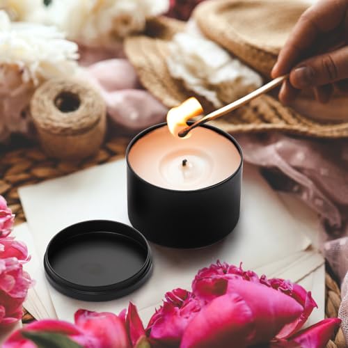 Coloch 24 Pack 8 Oz Candle Tins with Lid, Black Matte Candle Jars for Candle Making Bulk Candle Container Metal Candle Making Supplies for DIY Candles, Crafts, Holiday Gifts, 3x2.3 Inches - Image 4