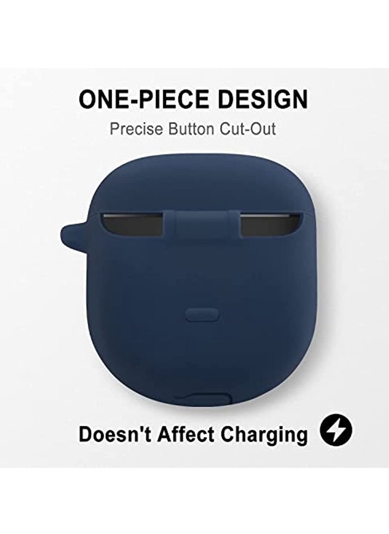 OIMG Silicone Case Protective Cover With Carabiner For Bose Quietcomfort Earbuds Ii (Navy)  - Image 3