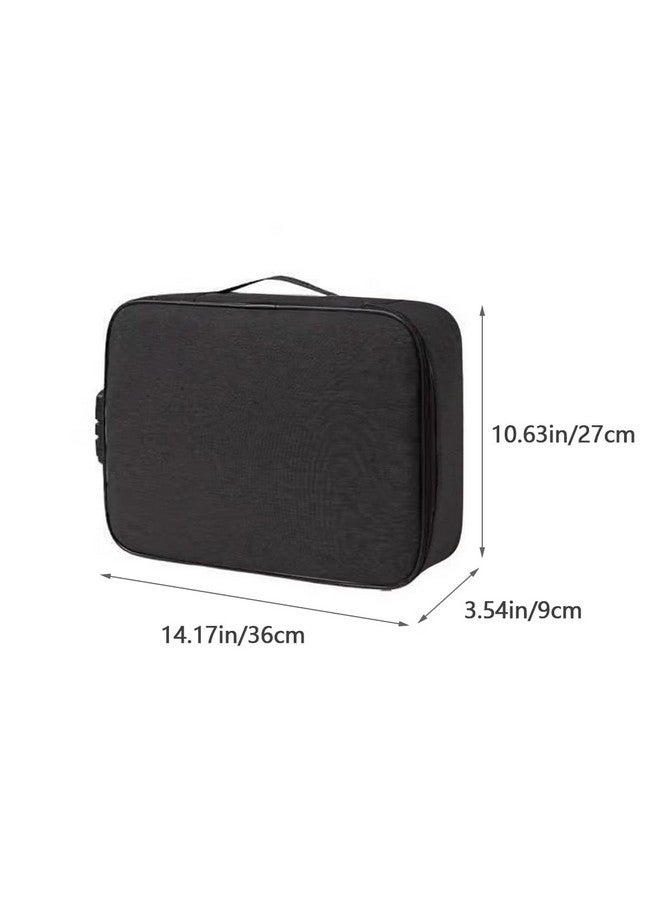 SHOPPING&MART Shopping Mart Document Organizer Briefcase 3-Layer Folder Holder Men's Women's Bag Cover Purse Passport Home Safe Functional File Storage Case (36 x 27 x 9) (Black Colour) - Image 2