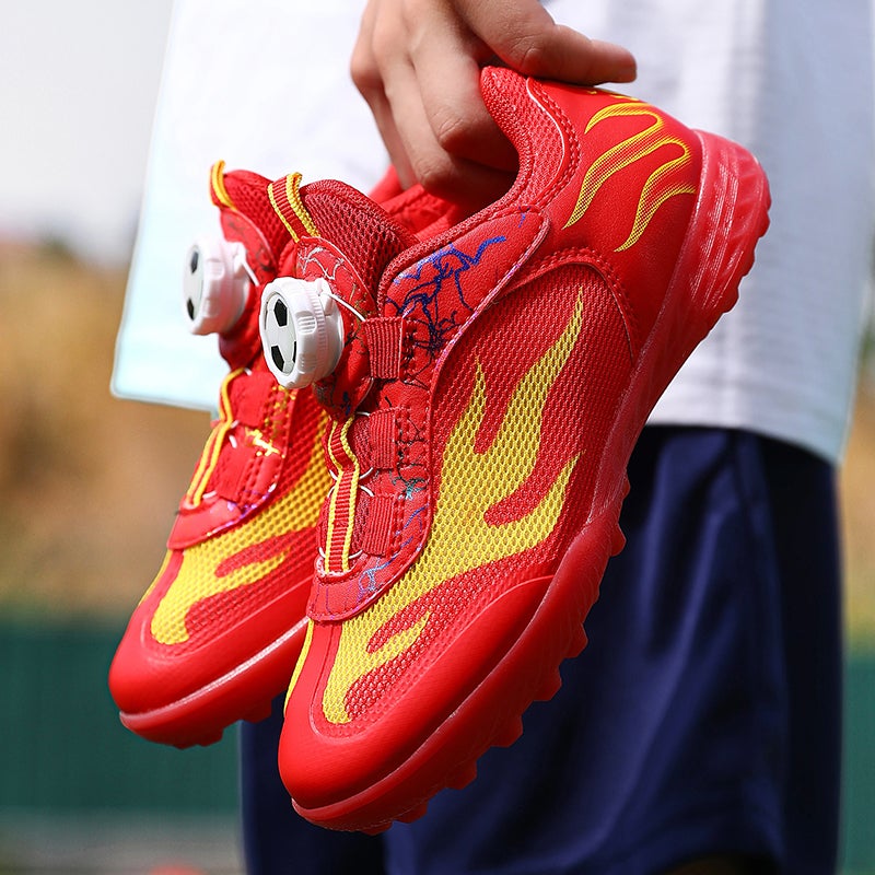 Summer Mesh Breathable Knob Children'S Football Shoes Boys Primary School Tf Broken Spike Football Training Shoes Women - Image 3