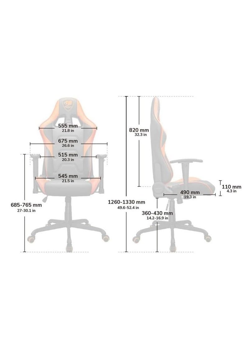 Cougar Cougar Armor Elite Eva Gaming Chair – Pink Ergonomic Reclining Chair with 2D Armrests, Head & Lumbar Support, Steel Frame & Premium PVC Leather  - Image 4