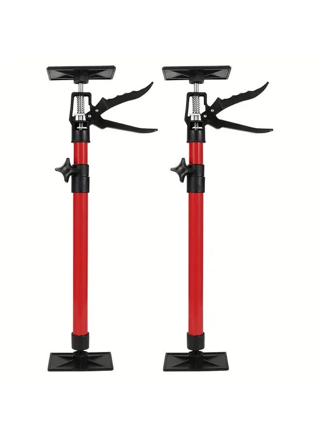 Red Telescopic Lift Jacks 2pcs 176lbs Capacity Adjustable Height 12 23 Inch One Button Retract Multi Angle Support - Image 2