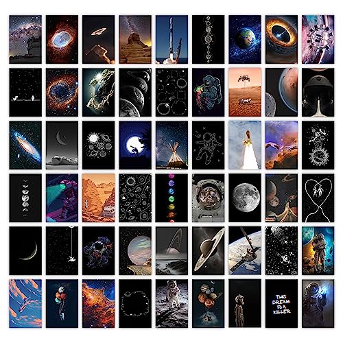 CodersParadise 54 PCS Astronomy Wall Collage Poster Kit, Outer Space Moonlight Aesthetic Room Decor 4x6 Photo Collection for Bedroom, Teen Boy Girl Dorm Room Decor - Image 1