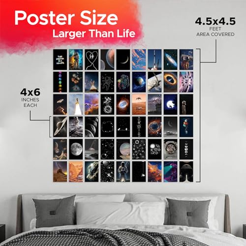 CodersParadise 54 PCS Astronomy Wall Collage Poster Kit, Outer Space Moonlight Aesthetic Room Decor 4x6 Photo Collection for Bedroom, Teen Boy Girl Dorm Room Decor - Image 3