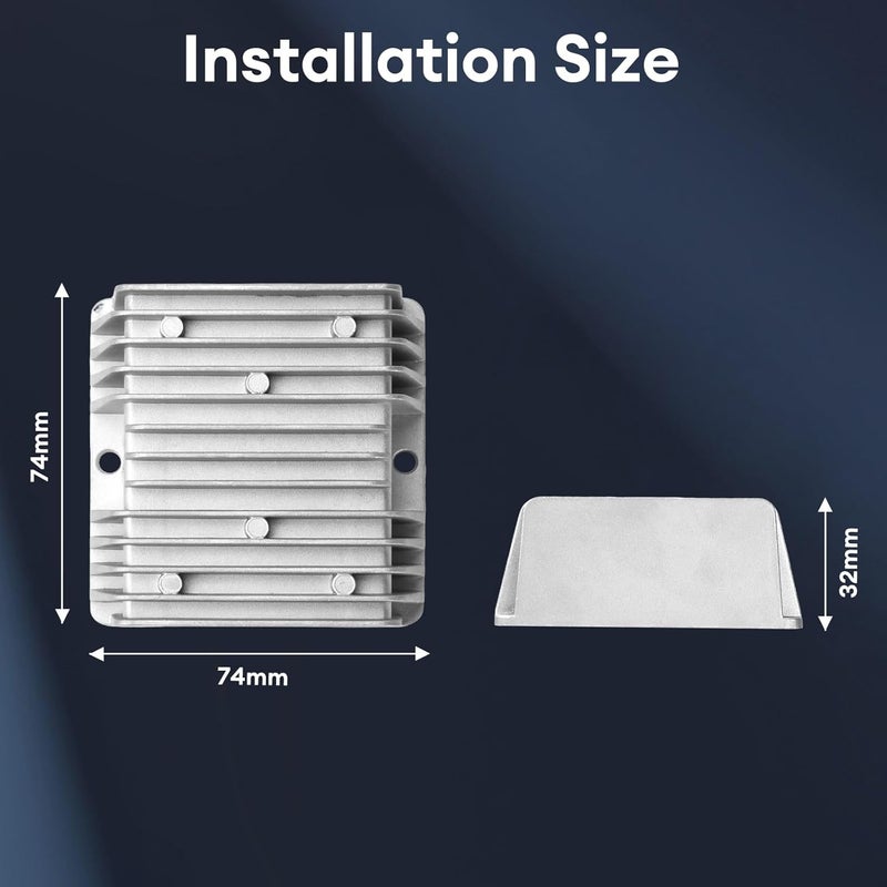 محول جهد من نوع DC-DC بتردد 8-40V إلى 12V بقدرة 10 أمبير وطاقة 120 واط، منتج لتنظيم الجهد، مزود بغلاف من الألمنيوم مقاوم للماء ويعمل على تثبيت الجهد. - Image 5