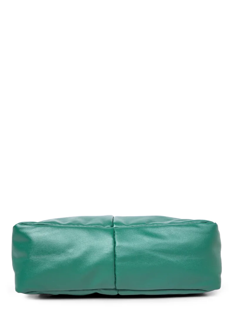 London Rag Green Faux Leather Baguette Bag