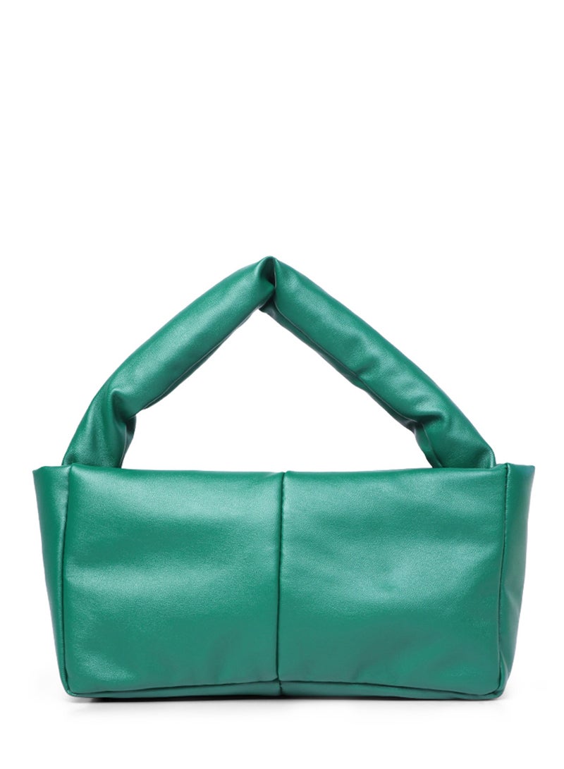 London Rag Green Faux Leather Baguette Bag - Image 1