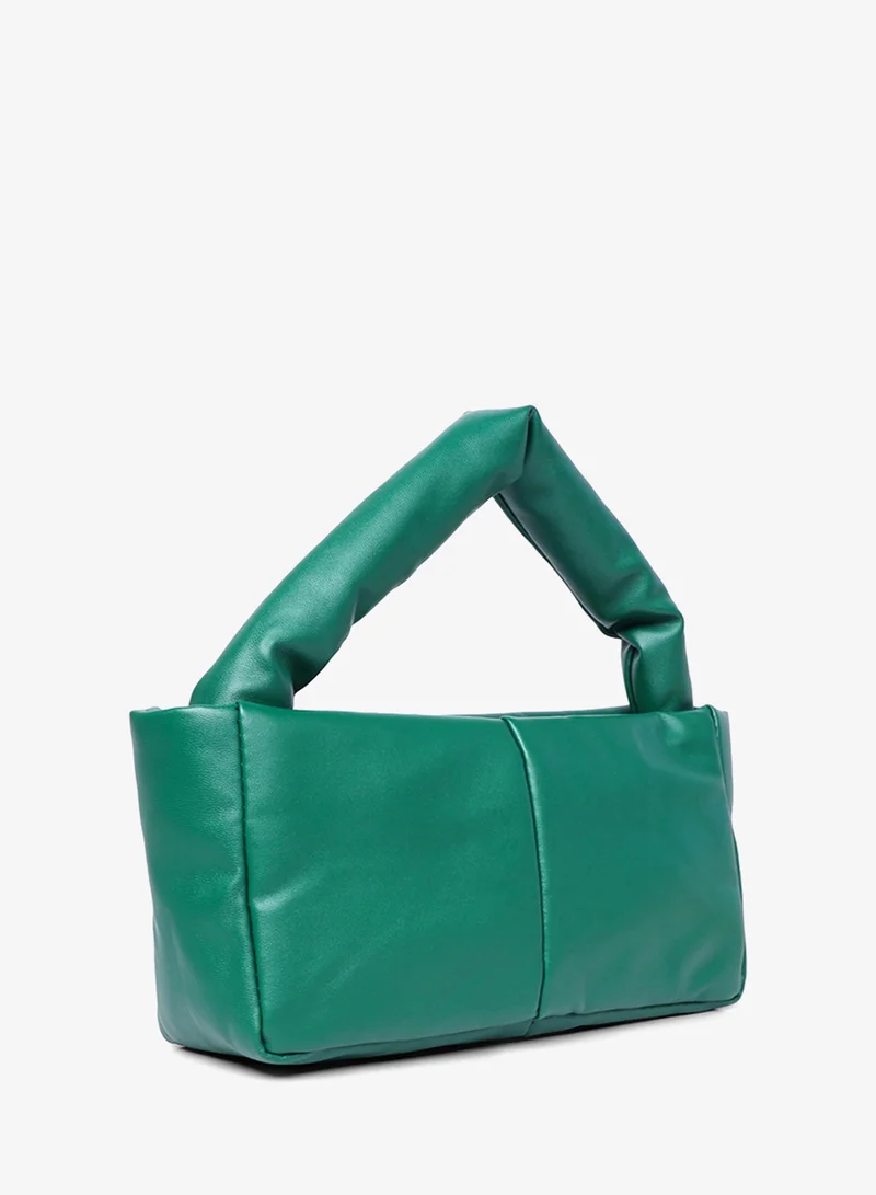 London Rag Green Faux Leather Baguette Bag