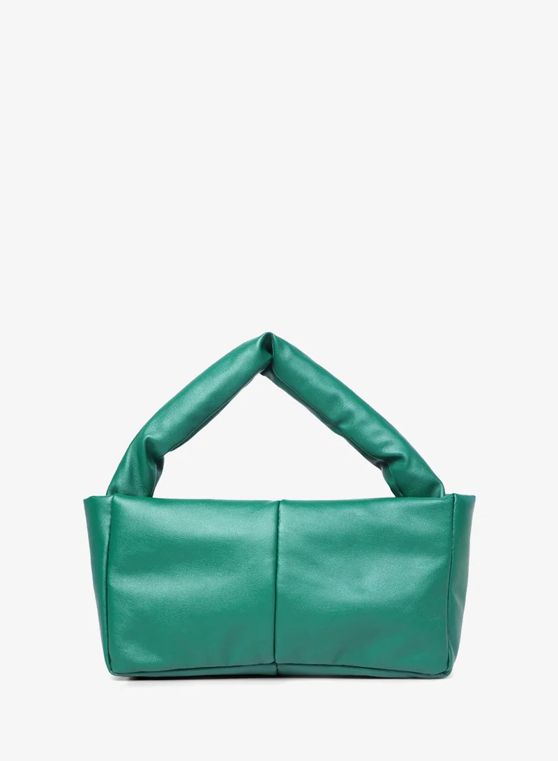 London Rag Green Faux Leather Baguette Bag