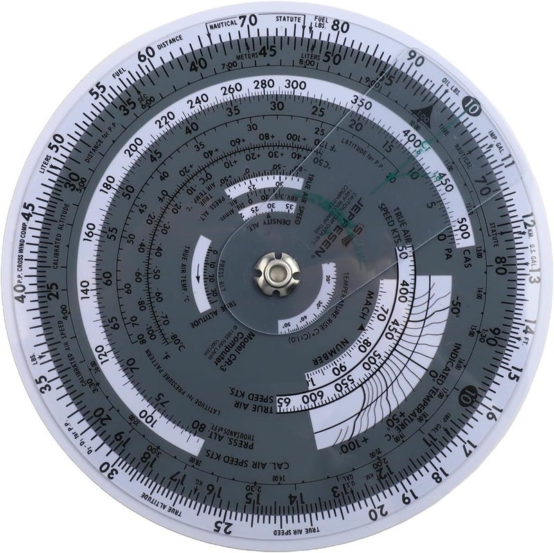 Aviation Flight Computer E6B R Slide Rule For Pilot Training Wind Calculation And Navigation 4 Inch Or 6 Inch Plastic Plotter Size E6B R - Image 1