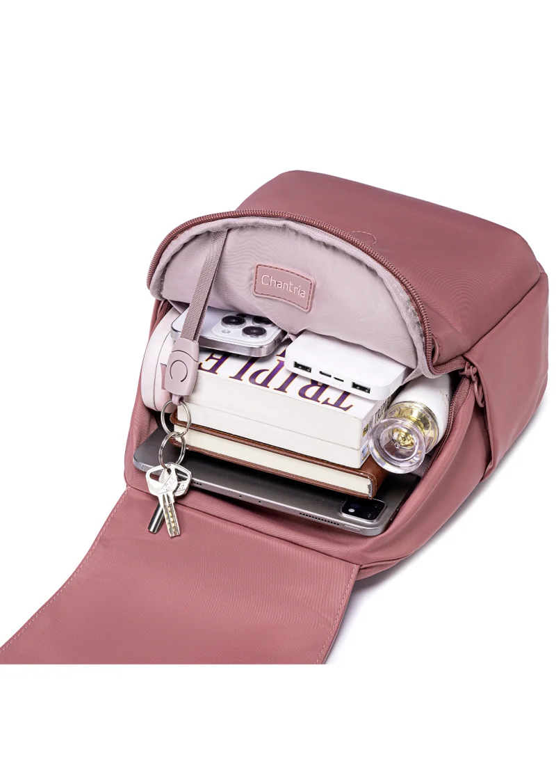 Chantria Nostalgia Rose Premium Casual Backpack Water Resistant Multifunctional Anti-Theft Women Daypack with independent Laptop Compartment, CB00621- Nostalgia Rose  | Best Price UAE