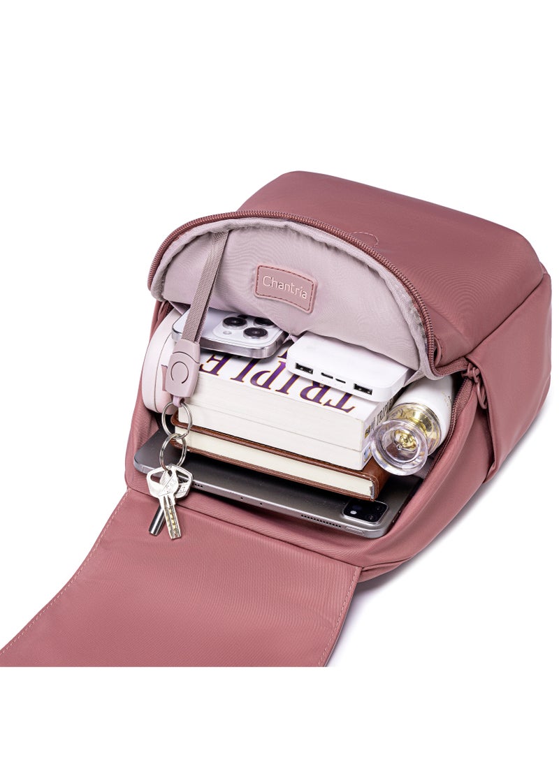 Chantria Premium Casual Backpack Water Resistant Multifunctional Anti-Theft Women Daypack with independent Laptop Compartment, CB00621- Nostalgia Rose - Image 5