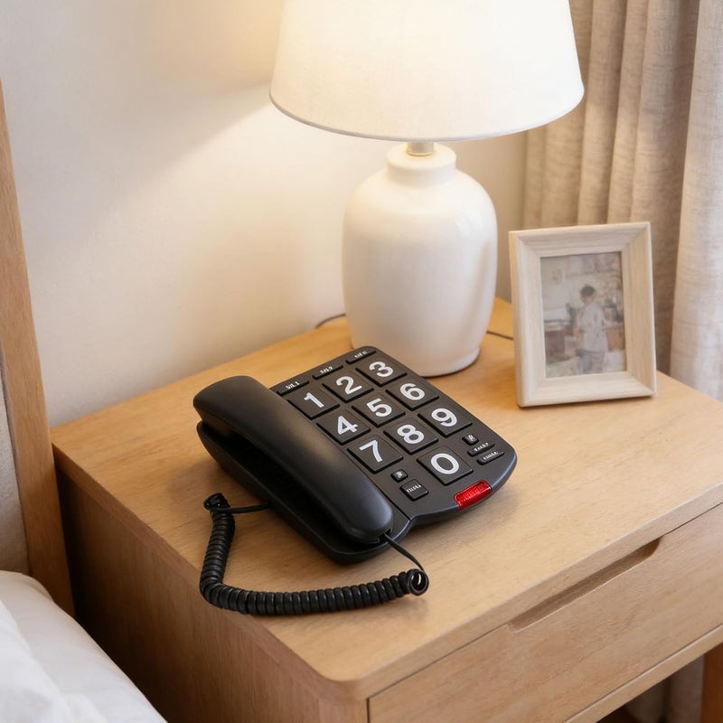 Cleaner resistant Large Key Corded Phone, Landline Telephone with 110dB Loud Ringer Flashing LED Indicator, 3 Programmable Speed Dial Keys, Easy Redial Function for Seniors and Visually Impaired (Black) Custom sizing alternatives Market multi-use trusted quality Multi-use qualified quality Air & land transit compatible Odor resistant Salt resistant coating Flexible use switching Batch uniform stable quality Heat insulation layer Comfort grip Stable domestic stock Bulk order available stock Wear resistant Elegant appearance Long term heavy use compatible Dense area priority deliver Global sizing options Precision made Temp fluctuation resistant crafted quality All-round applied quality All climate suitability Most item matching trendy design Upgraded general material Storage transit efficiency build - Image 2