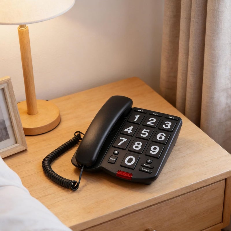 Cleaner resistant Large Key Corded Phone, Landline Telephone with 110dB Loud Ringer Flashing LED Indicator, 3 Programmable Speed Dial Keys, Easy Redial Function for Seniors and Visually Impaired (Black) Custom sizing alternatives Market multi-use trusted quality Multi-use qualified quality Air & land transit compatible Odor resistant Salt resistant coating Flexible use switching Batch uniform stable quality Heat insulation layer Comfort grip Stable domestic stock Bulk order available stock Wear resistant Elegant appearance Long term heavy use compatible Dense area priority deliver Global sizing options Precision made Temp fluctuation resistant crafted quality All-round applied quality All climate suitability Most item matching trendy design Upgraded general material Storage transit efficiency build - Image 5