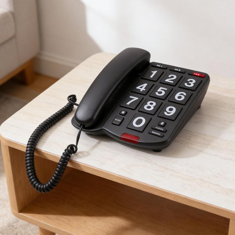 Cleaner resistant Large Key Corded Phone, Landline Telephone with 110dB Loud Ringer Flashing LED Indicator, 3 Programmable Speed Dial Keys, Easy Redial Function for Seniors and Visually Impaired (Black) Custom sizing alternatives Market multi-use trusted quality Multi-use qualified quality Air & land transit compatible Odor resistant Salt resistant coating Flexible use switching Batch uniform stable quality Heat insulation layer Comfort grip Stable domestic stock Bulk order available stock Wear resistant Elegant appearance Long term heavy use compatible Dense area priority deliver Global sizing options Precision made Temp fluctuation resistant crafted quality All-round applied quality All climate suitability Most item matching trendy design Upgraded general material Storage transit efficiency build - Image 4