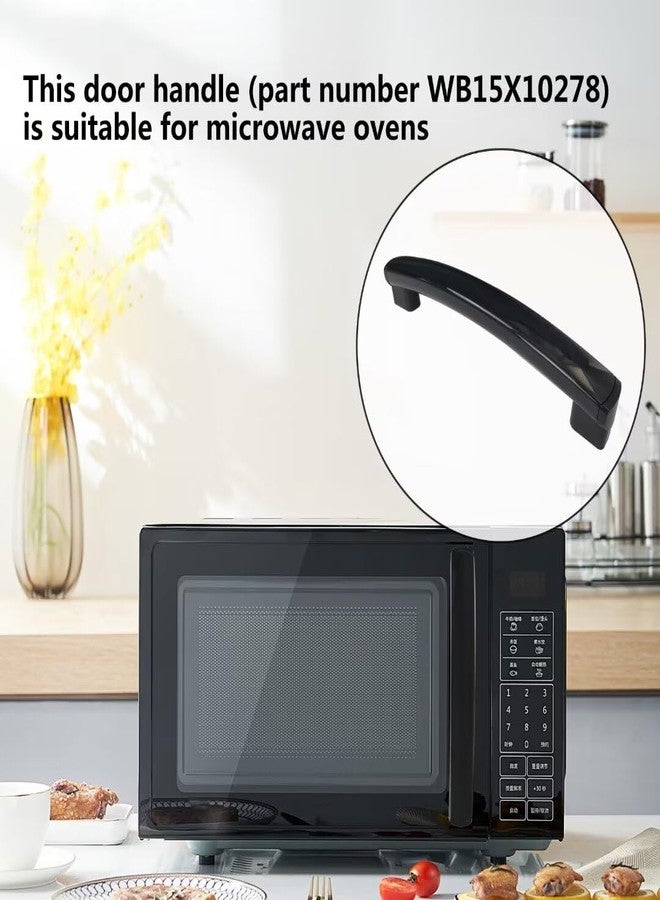 جي ار اس هوم مقبض باب فرن ميكروويف WB15X10278 أسود بديل لأجهزة GE Hotpoint JNM3161MF1SA وJVM3160RF1SS وJNM3161RF1SS، باب ميكروويف بديل للأرقام 261300714902 و3025557 وPS8754175 - Image 2