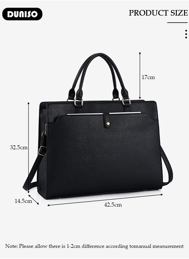 DUNISO Women Laptop Tote Bag 15.6 Inch Computer Tote Bag Purse Shoulder Bag, Computer Briefcase Shoulder Bag Casual Laptop Bag for Office, Shopping, Travel Daily Use  - Image 4