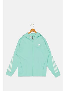 Adidas Kids Girl Hooded Long Sleeves Sweatshirt, Mint Green  - Image 1