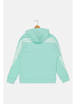 Adidas Kids Girl Hooded Long Sleeves Sweatshirt, Mint Green  - Image 2