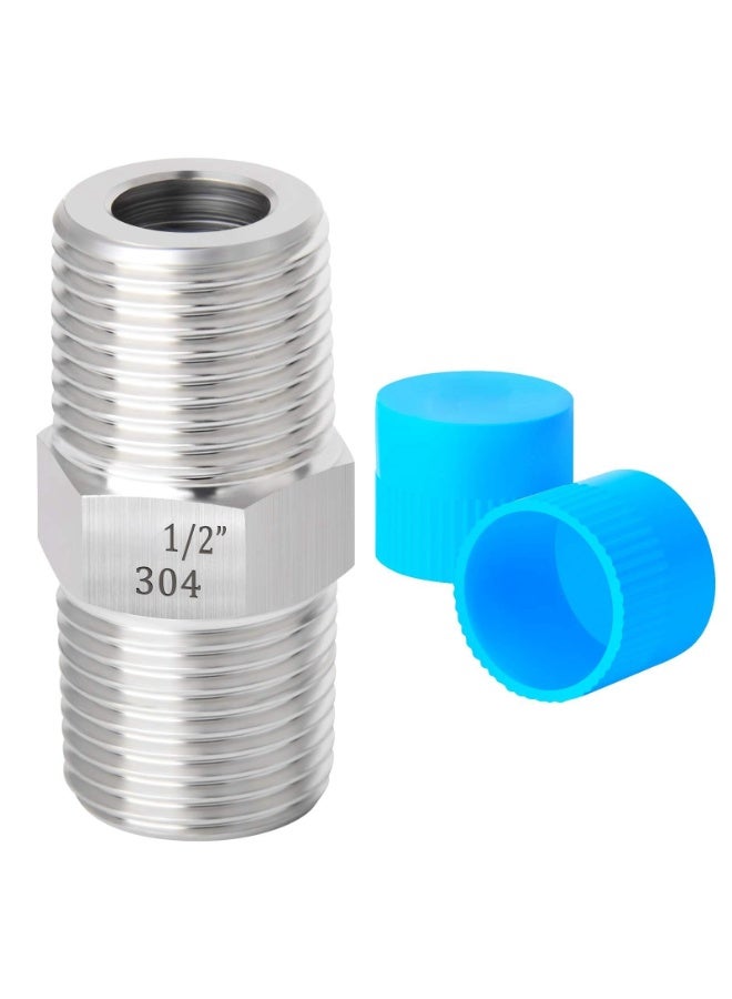 LAMAY 5pcs 1/2" Male to 1/4" Male Hex Nipple 304 Stainless Steel Threaded Pipe Fittings (Material : 1-2) - Image 5