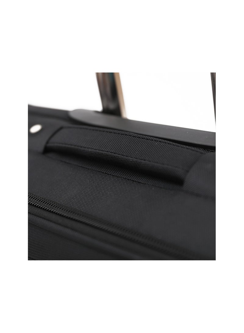 AMERICAN FLYER Softside Double Spinner Wheel Luggage Trolley Bag 16.5 inch Cabin Size ,Black - Image 4