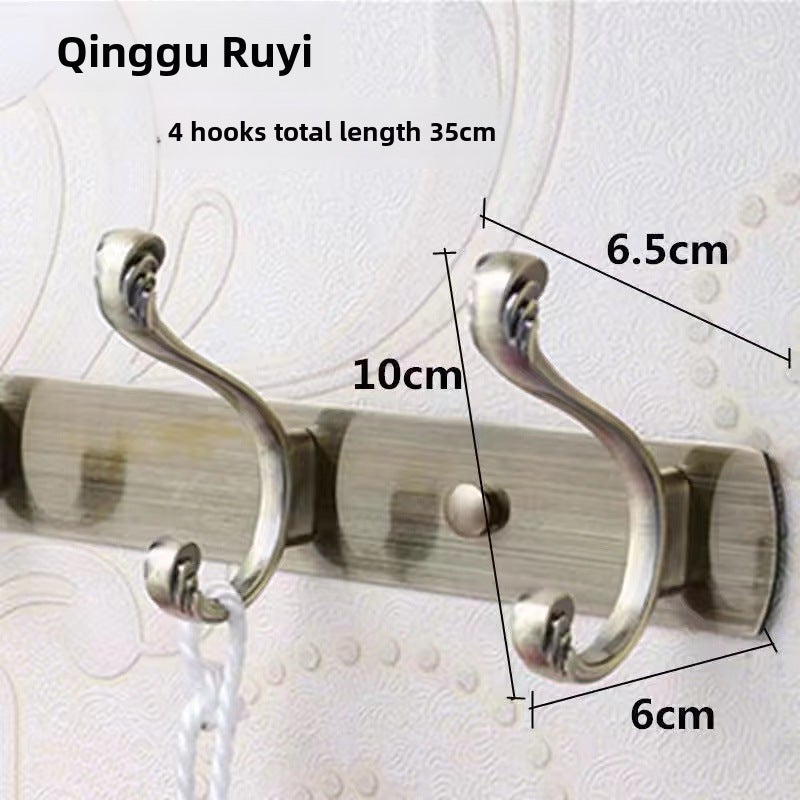 Stainless Steel Wall-Mounted Coat Hooks Gu Qing 4 Hook 