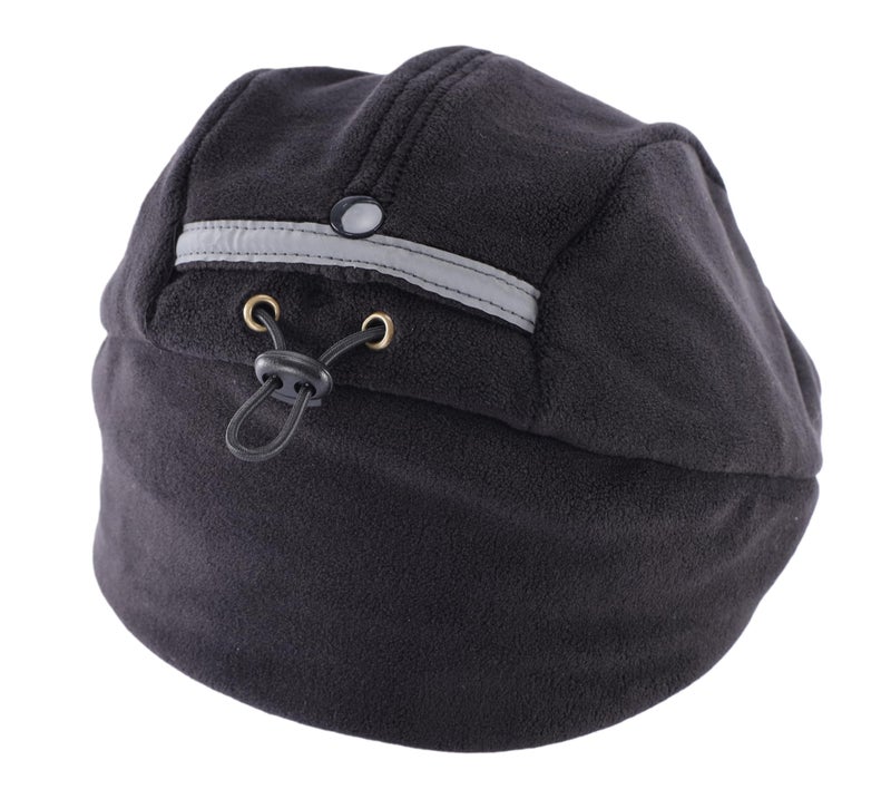 Connectyle Fleece Winter Skull Cap for Men Women Reflective Earflap Baseball Cap Cold Weather Outdoor Hat with Visor Black - Image 5