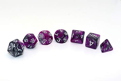 CREEBUY DND Dice RPG Polyhedral Dice Set for Dungeon and Dragons MTG Role Playing Games Dice SetPurple Silver - Image 5