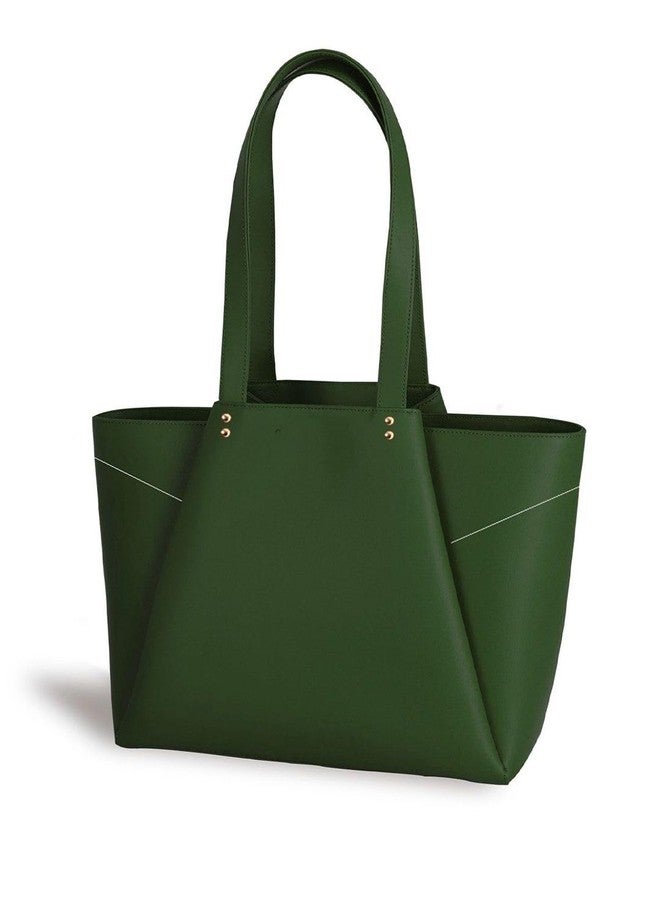 HaveGlam Premium Classic PU Leather Tote Bag for Women | Stylish Shoulder Handbag for Office, Travel & Daily Use | Large Capacity Casual Tote Purse for Girls & Ladies-Green - Image 1