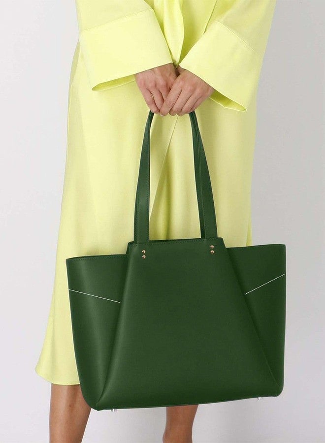 HaveGlam Premium Classic PU Leather Tote Bag for Women | Stylish Shoulder Handbag for Office, Travel & Daily Use | Large Capacity Casual Tote Purse for Girls & Ladies-Green - Image 2