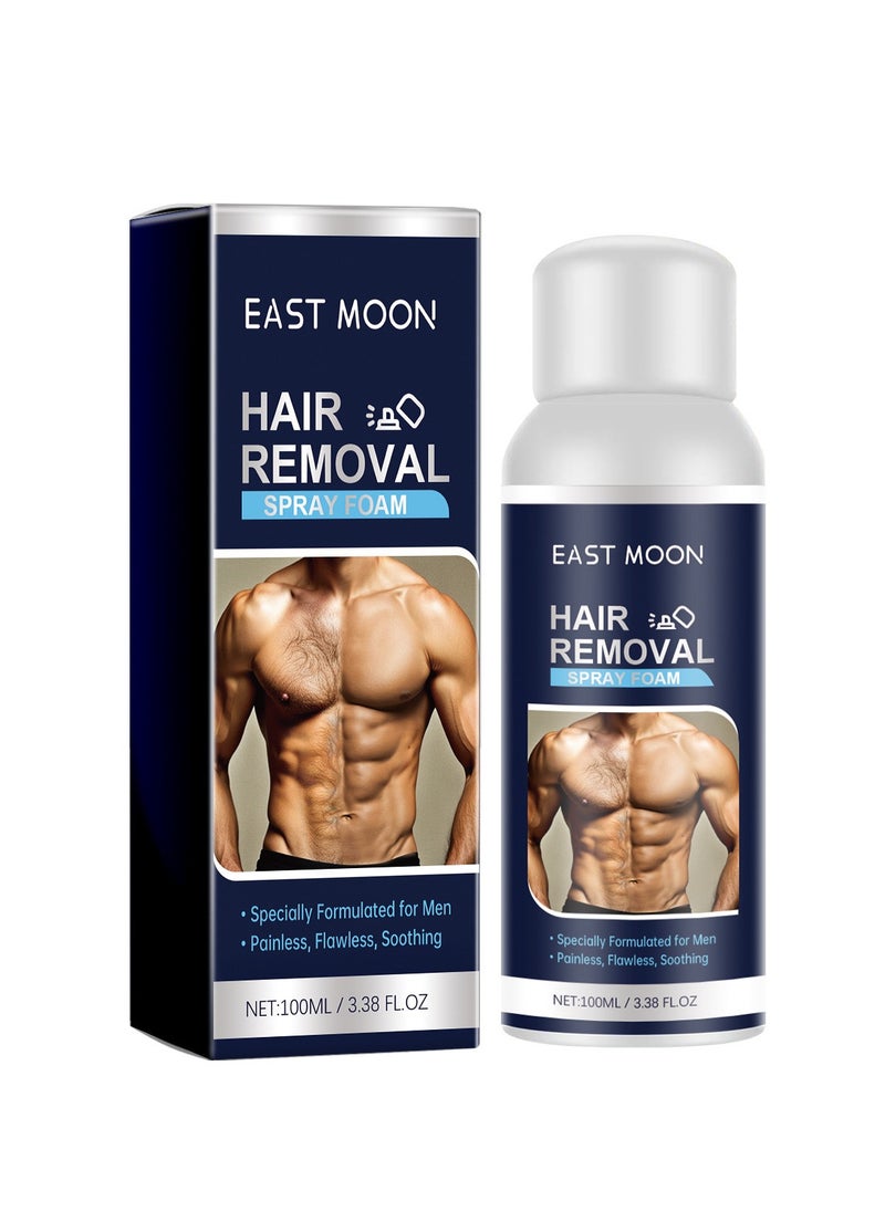 East Moon Mens Hair Removal Spray Foam,Effective & Gentle Hair Removal Cream for Face,Underarm,Chest,Back,Legs,Painless Hair Remover,At Home Body Depilatory Cream Spray for All Skin Types  - Image 1