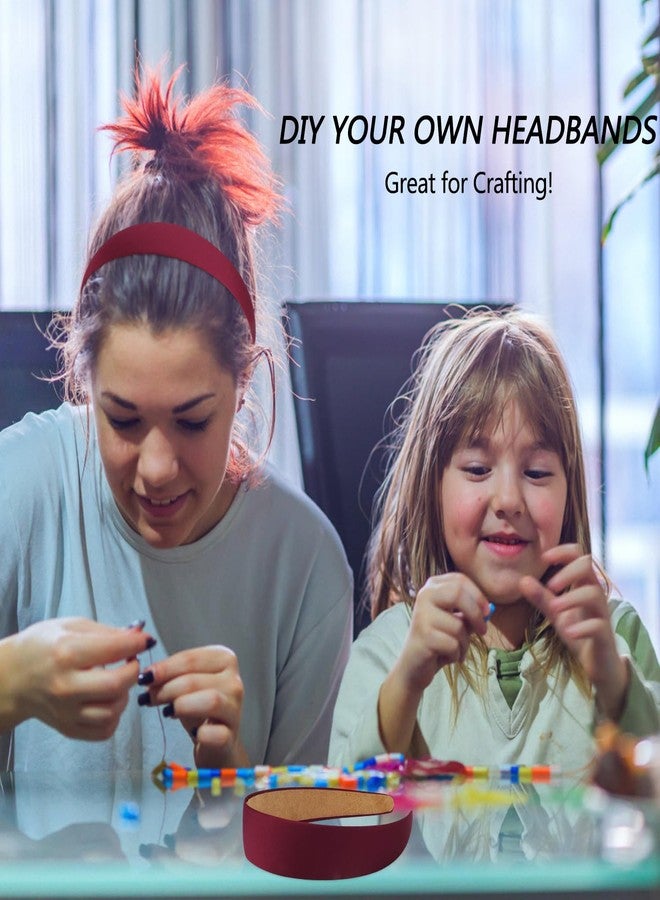 Atoden Satin Headbands for Women & Girls - Red, Burgundy Plain Headbands (1.18 Inch Wide) - Non Slip, Hard, Thin - DIY Crafts, Costume, Holiday & Christmas Gifts - Image 5