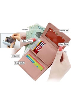 KASTWAVE Women's Wallet Purses Leather Wallet Women Credit Card Holder Ladies Purse Clutch Holder Case with Heart-Shaped Metal Buckle Gift (Blue)  - Image 3