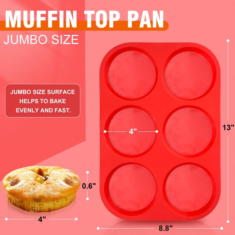 Walfos Silicone Muffin Top Pans for Baking 4inch Jumbo Size, Perfect Results Premium Non-Stick Bakeware Egg Baking Pan, Great for Eggs, Hamburger Bun, Muffin Top and More, Food Grade & BPA Free, 2pcs - Image 5