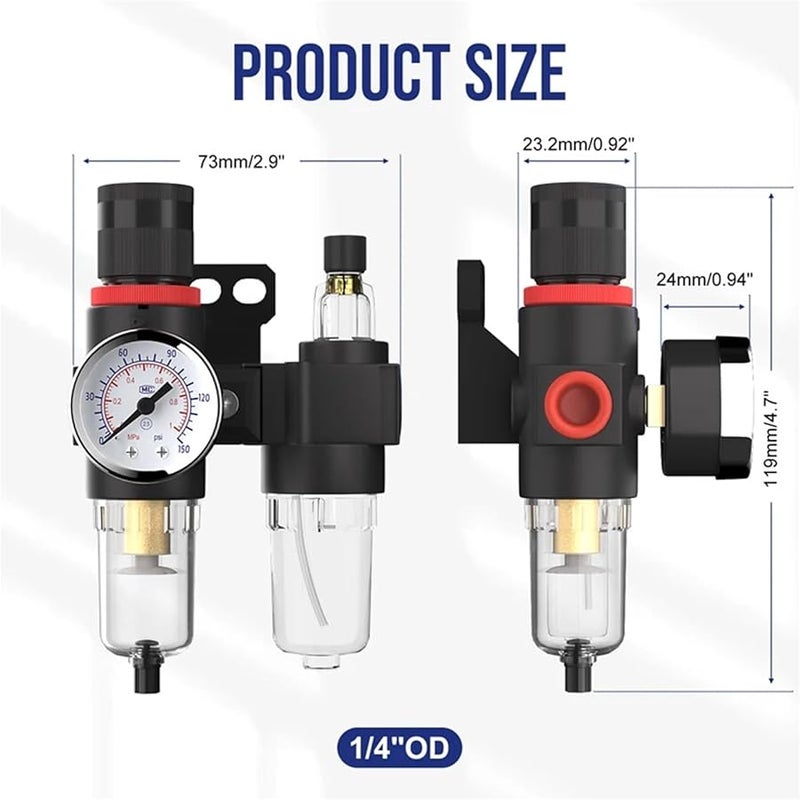 AFC2000 ضاغط الهواء منظم الضغط مرشح مسدس الرش مع فاصل الزيت والمياه للاتحاد الأوروبي - Image 5