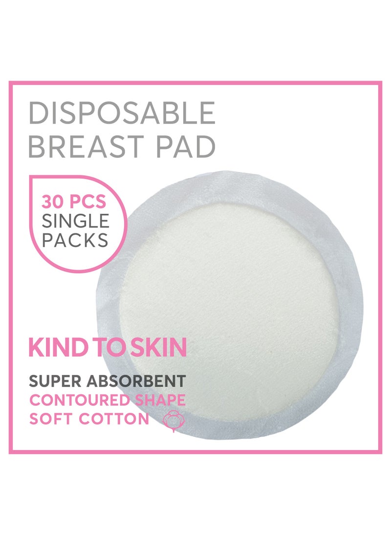 Umomy - 30 Pcs Organic Nursing Pad, Reusable Breast Pads for Breastfeeding, Nipple Pads, Disposable Nursing Pad for Leaking, Breast Milk Pads, Bra Pads - Image 1