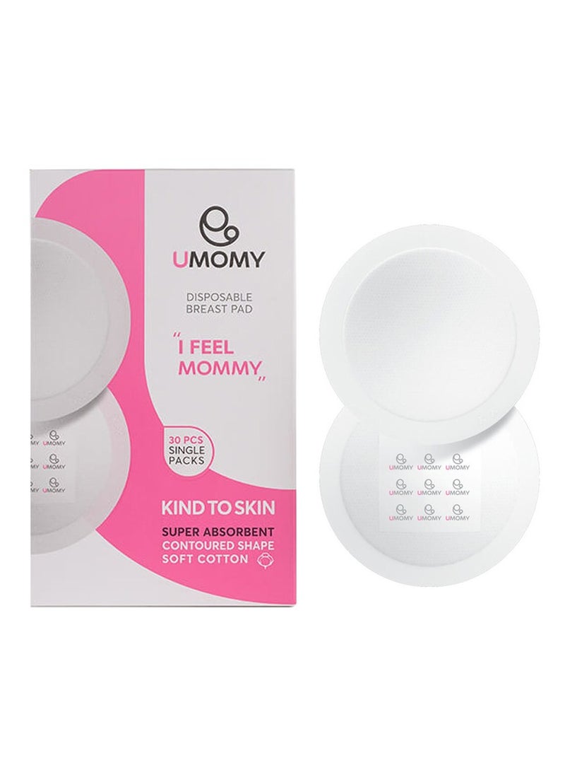 Umomy - 30 Pcs Organic Nursing Pad, Reusable Breast Pads for Breastfeeding, Nipple Pads, Disposable Nursing Pad for Leaking, Breast Milk Pads, Bra Pads - Image 1