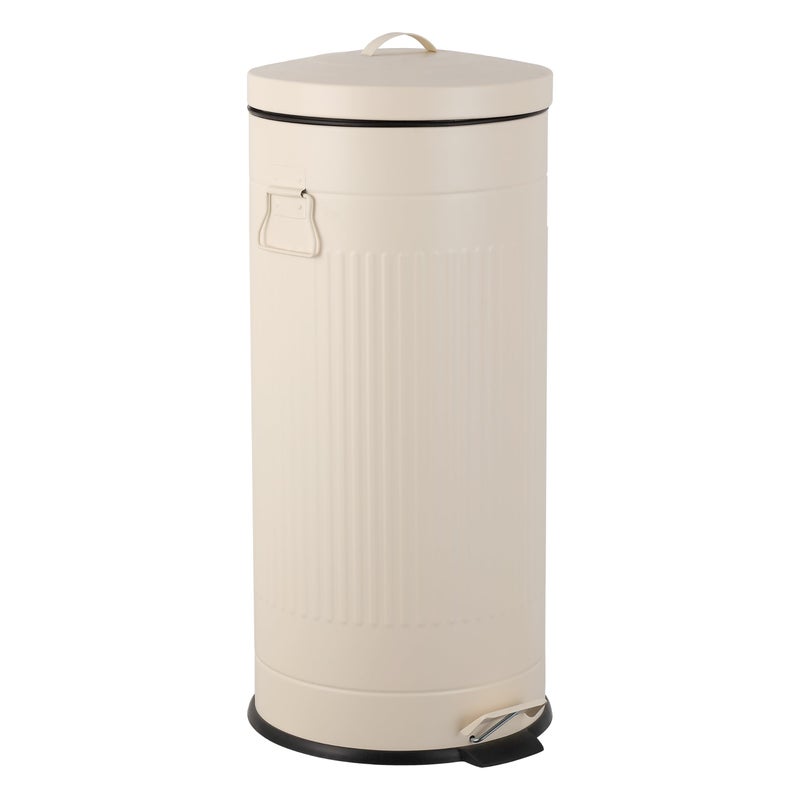 happimess HPM1018C Theo Retro 8-Gallon Step Trash Can with Soft-Close Lid and Free Mini Trash Can for Home, Kitchen, Bathroom, Living Room, Office, Limestone Beige - Image 5