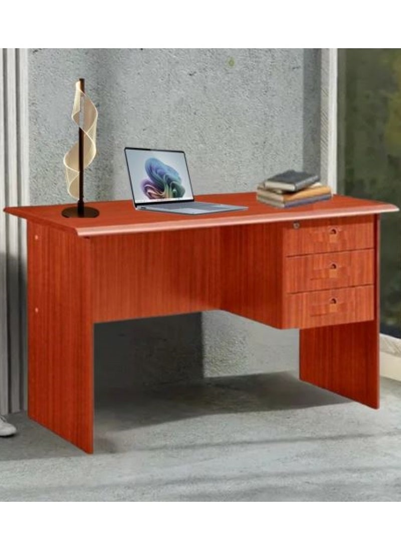 AL WADI FURNITURE - Modern Computer Table Office Desk Workstation Modern Pc Laptop Gaming Table Wooden Study Table For Home Living Room Bedroom 120x60x75 Cm Cherry - Image 1