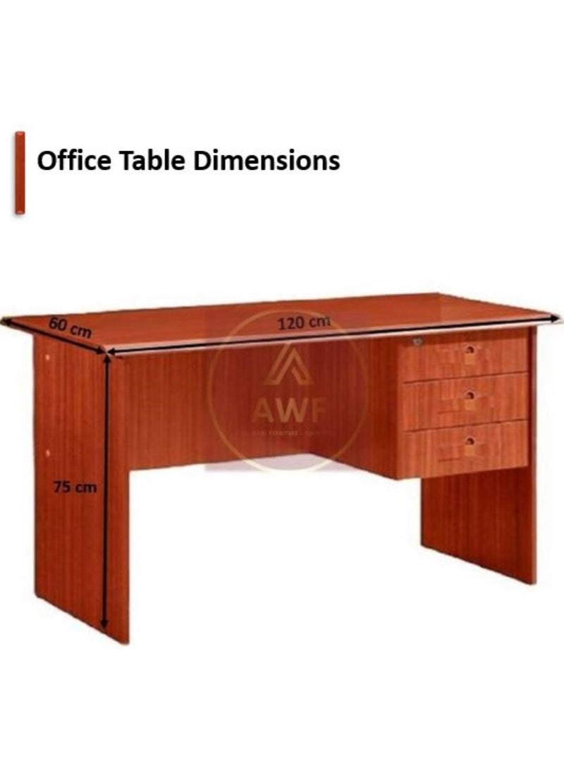 AL WADI FURNITURE - Modern Computer Table Office Desk Workstation Modern Pc Laptop Gaming Table Wooden Study Table For Home Living Room Bedroom 120x60x75 Cm Cherry - Image 1