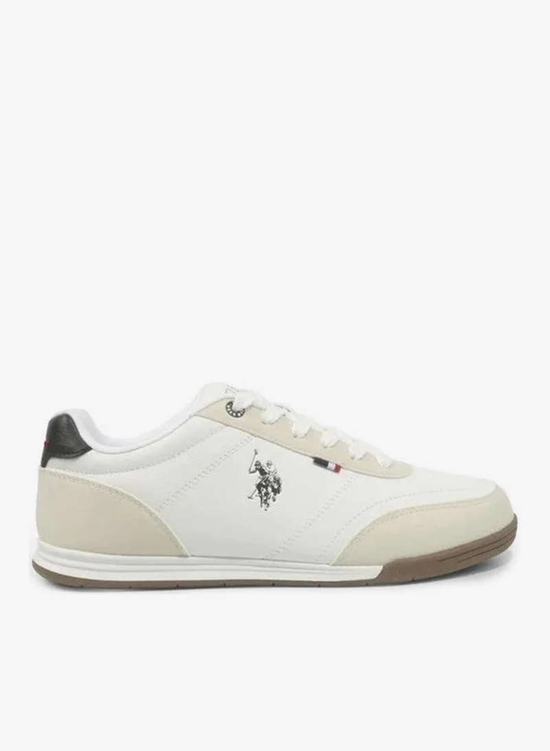 U.S. Polo Assn. U.S. Polo Assn. CONO GLB 6FX Women's White & Beige Casual Sneakers – Classic Low-Top Lace-Up Shoes